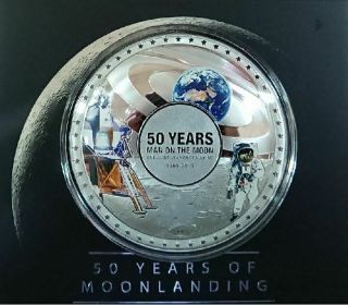 Solomon Islands 2019 $5 50 Years Of Moon Landing 50 G Silver Coin