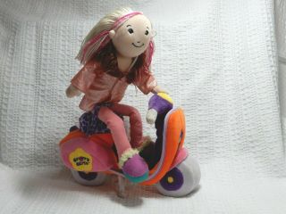 Groovy Girls Motorcycle Scooter Moped Orange Plus 1 Doll With Pink Jacket