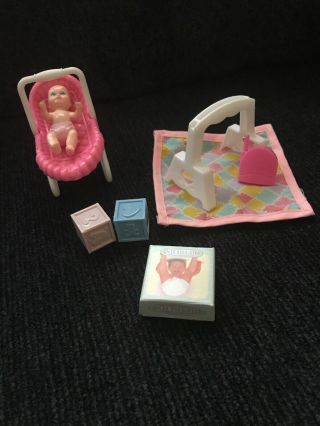 Gloria Doll Furniture Baby With Baby Play Set Barbie