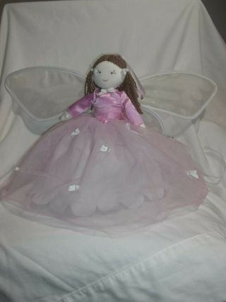 Pottery Barn Kids Designer Doll Linen Cloth Pink Fairy Wings 21