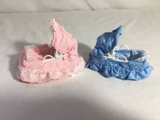 Calico Critters/sylvanian Families Pink And Blue Bassinets
