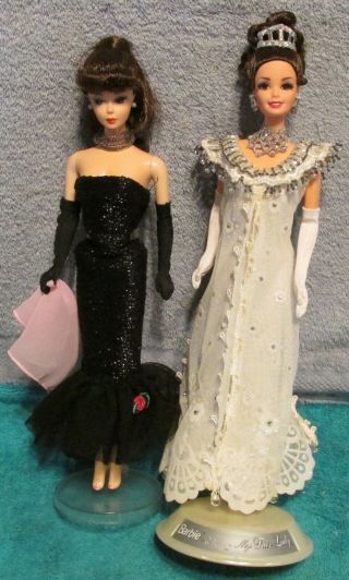 Modern Barbie Solo In The Spotlight & My Fair Lady Audrey Hepburn Dolls Stands