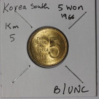 South Korea 1966 5 Won Unc (asc3/r206)