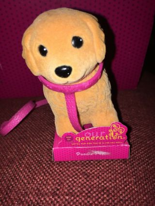 Our Generation Poodle Pup W/leash For 18 " Doll - American Girl,  Battat