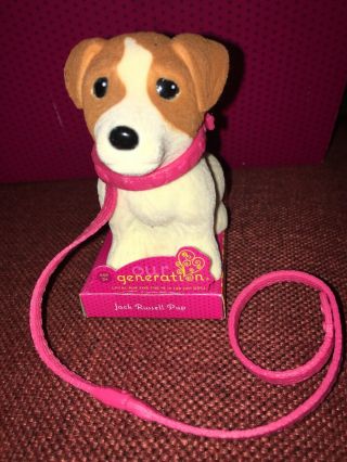 Our Generation Jack Russell Pup W/leash For 18 " Doll - American Girl,  Battat