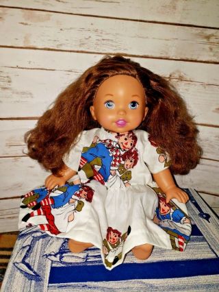 Fisher Price Little Mommy Doll Brown Hair Blue Eyes 13