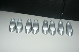 Danbury 4 Pairs Of Silver Shoes For Creme Evening Gown Fits 14 In Di Doll