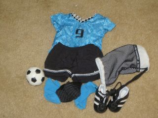 American Girl Doll Soccer Outfit For 18 " Doll With Soccer Ball