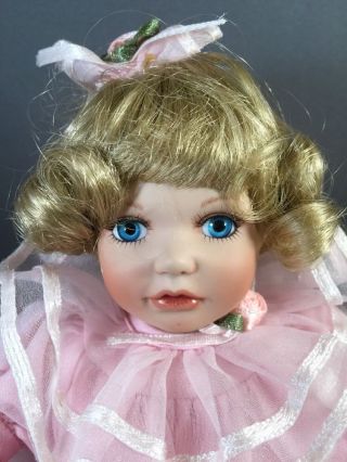 Marie Osmond Tiny Tots Baby Megan Porcelain Doll Pink Rose Rosebud 2000