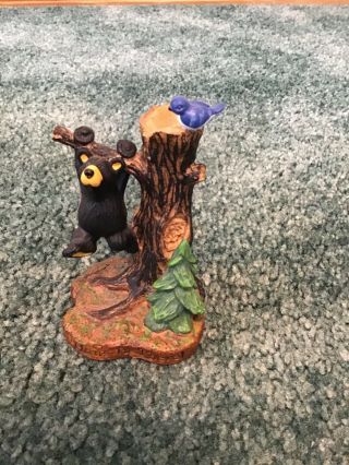 Signed Big Sky Carvers Jeff Fleming Black Bear “hanging In There "