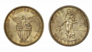 Philippines - 50 Centavos 1904,  Silver,  Ngc Ms 62,  Ref.  Km 167