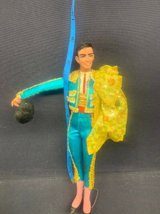 Spanish Conquistador Doll About 9 Inches Tall.  Hard Plastic.  Costume.