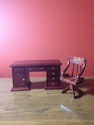 Wooden Doll House Desk 1:12 Scale
