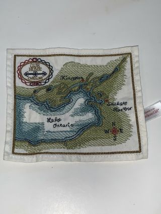 American Girl Doll Caroline Travel Basket Map Cloth Lake Ontario Replacement
