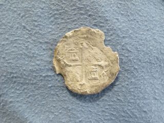 1600s Spanish Colonial Silver Cob 8 Reales 21.  05g Shipwreck / Treasure Coin