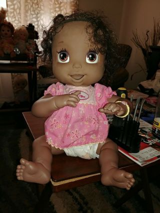 Hasbro Baby Alive Soft Face African American Black Doll With Dress 2006