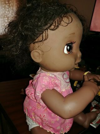 Hasbro Baby Alive Soft Face African American Black Doll with Dress 2006 2
