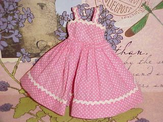 1957 Vogue Pink Polka Dot Dress 7401 Dress Only