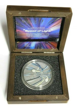 2016 2 Oz Silver $2 Speed Of Light Code Of The Future Coin & Box &
