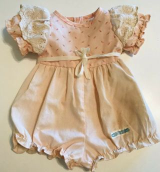 Cabbage Patch Coleco Vintage Doll Clothes One Piece Pink Romper
