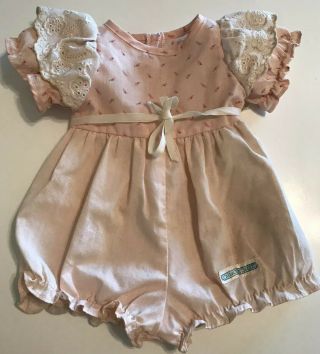 Cabbage Patch Coleco Vintage Doll Clothes One Piece Pink Romper 2