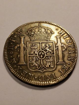 1796 8 Reales Mo F.  M.  Carolus Iiii Mexico Spain Ex / Xf - No Chop Marks - Silver