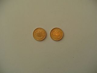 2 X 1945m Dos Pesos Gold Coins Mexico 2 Pesos Estados Unidos Mexicanos
