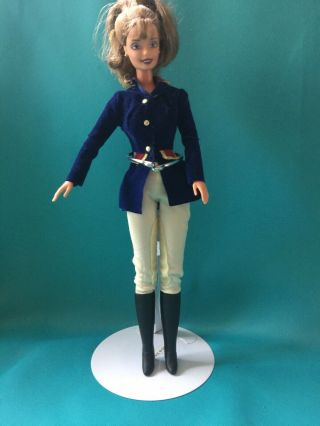 Vintage Jointed Barbie Doll In Riding Outfit With Boots - Mattel 1993 -