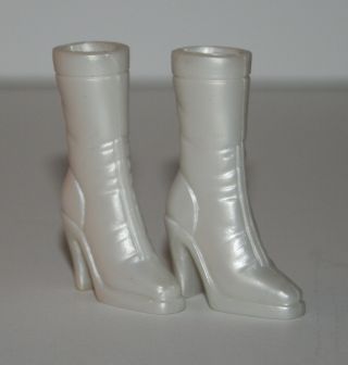 Barbie Doll White Shinny Ankle Boots