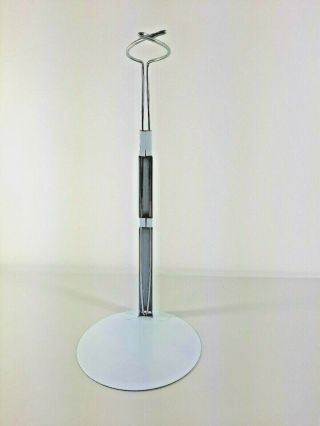 Metal Doll Stand Holder With Adjustable Height White 13 " Collasped 18 " Extended