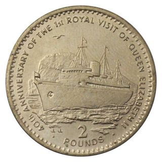 Gibraltar 2 Pounds Km 325 40th Anniversary Of The 1st Royal Visit 1994 Unc