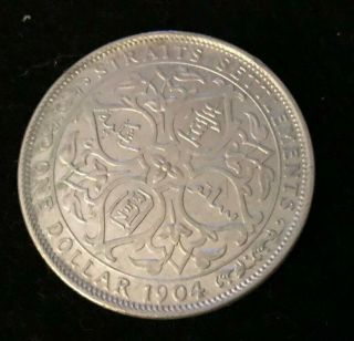 1904b Straits Settlements Malaysia Dollar Silver Coin - Hi Grade