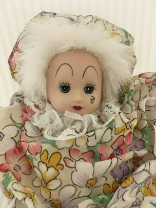 Classic Treasures Gail Porcelain Head Stuffed Doll Clown