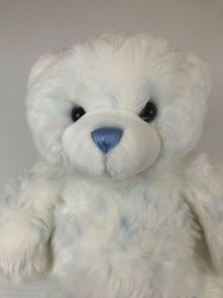 Build A Bear White Teddy W/ Blue Bear Plush 15 " Blue Nose Soft
