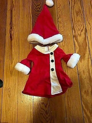 Adorable American Girl Doll Outfit Clothes Red Santa Dress With Fur Trim Hat