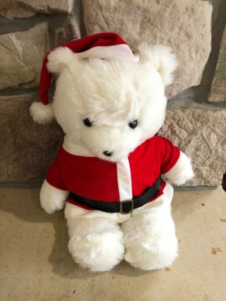 Dan Dee 20” Soft 2018 White Teddy Bear Stuffed Plush Red Clothes Christmas Gift