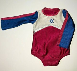 American Girl Doll Gymnastics Leotard Only Red,  White&blue Outfit Mckenna Any 18 "