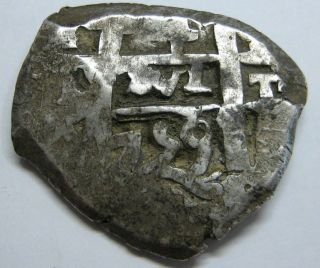 1759 Potosi 4 Real Cob Ferdinand Vi Bolivia Spanish Colonial Scarce Coin
