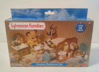 Sylvanian Families Calico Critters Country Bathroom Set Complete Box