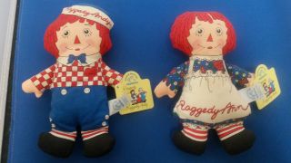 Applause Raggedy Ann & Andy Bean Bag Dolls 7 " 16687