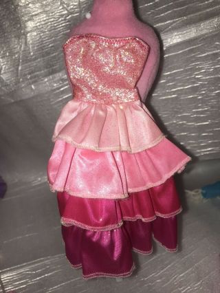 Barbie Doll Clothes/fashion Formal Gown Dress Pink/tri - Tone/sparkle P25