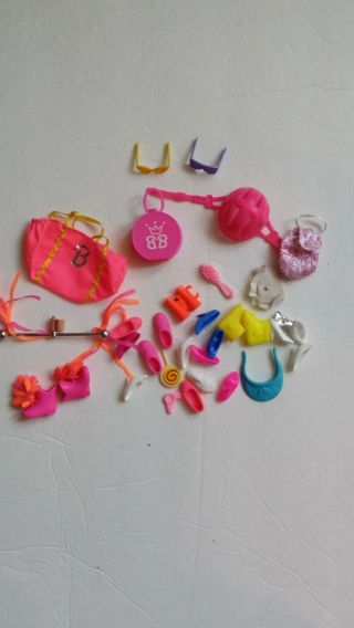 Barbie Doll Accessories Including Shoes Purse Sunglasses Bike Helmet And More