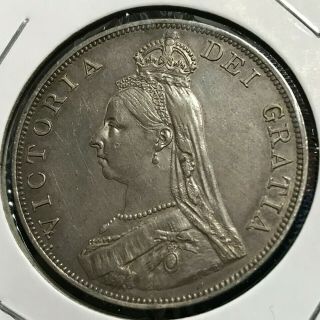1889 Great Britain Silver Double Florin Crown