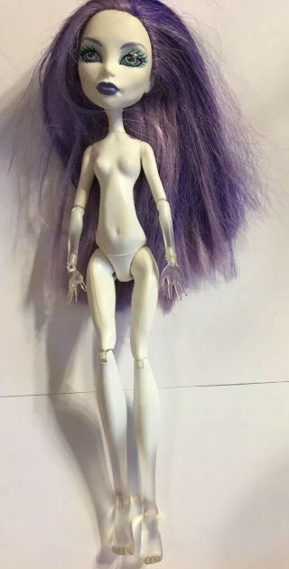 Monster High Doll Spectra Vondergeist Purple Hair Nude W Ombre Clear Hands Feet