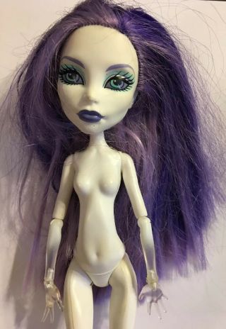 Monster High Doll Spectra Vondergeist Purple Hair Nude w Ombre clear hands feet 2