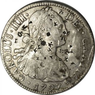 1797 (fm) Mexico 8 Reales Very Fine W/chopmarks America 