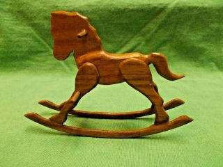 Dollhouse Miniature Wooden Rocking Horse 3