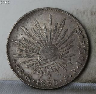 1850 Go/pf Silver Mexico 8 Reales " Xf/au " S/h After 1st Item