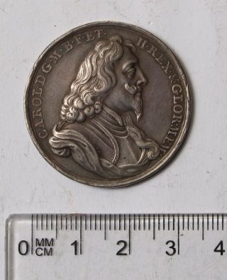 Uk Great Britain Charles I Silver Memorial Medal 1649 Unsigned (15.  2g 34mm)