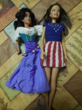 12 " Barbie Doll 2009 With Crochet Outfit Red White Blue,  Princess Jamine